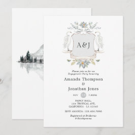 Convites Laurel Crest Monograma Lakeside Festa de noivado