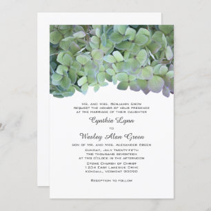 Convites Laurel Green Hydrangea Weding Traditional Invites