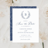 Laurel Wreath Monograma Crest Casamento Salvar a D
