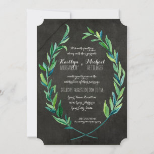 Convites Laurel Wreath Olive Leaf Branch Modern