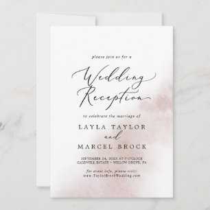 Convites Lavagem de Aquarela   Recepção de Casamento Corada