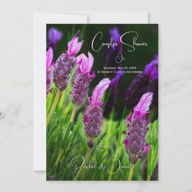 Convites Lavanda, Amor e Devoção, Chá de Casais de Casament (Frente)