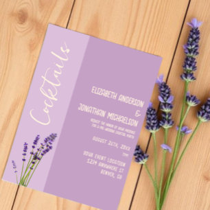 Convites Lavanda Amor, Partido Pré-Casamento Cocktail