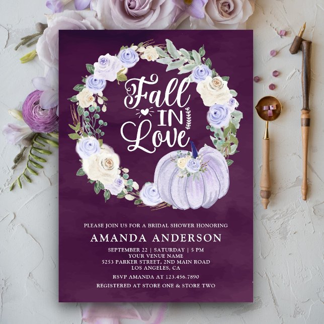 Convites Lavanda Apaixonada Pumpkin Plum Chá de panela (Criador carregado)