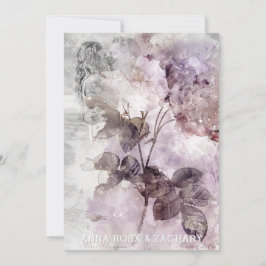 Convites *~* Lavanda AR26 QR RSVP PHOTO Vintage - Casamento