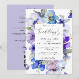 Convites Lavanda Azul Floral Tudo Em 1 Casamento De Código 