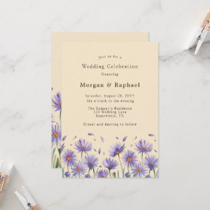 Convites Lavanda Bloom Watercolor Flores Selvagens Casament