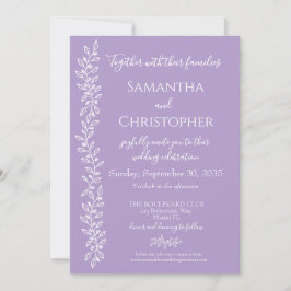 Convites Lavanda Boho Romântico Casamento Mínimo Botânico B