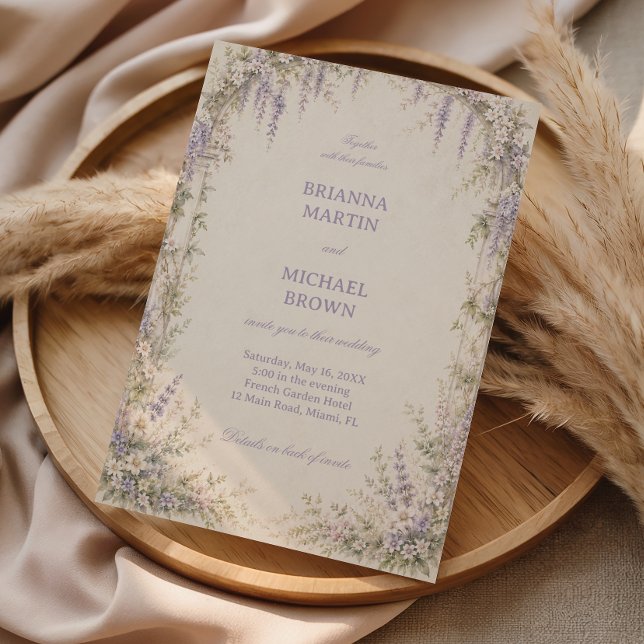 Convites Lavanda Botânica Vintage (Criador carregado)