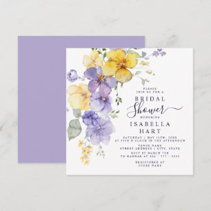 Convites Lavanda Chá de panela Botânico Amarelo