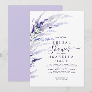 Convites Lavanda Chá de panela Floral Botânica Lilac Boho