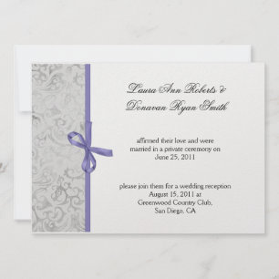 Convites Lavanda Cinza Branco Damasco Pós Casamento
