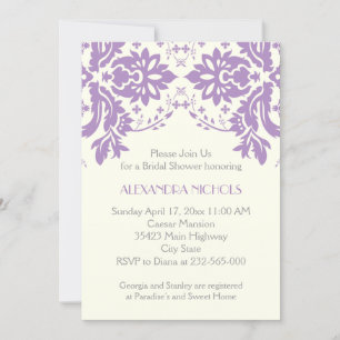Convites Lavanda, cinza, chá de panela de casamento de mar