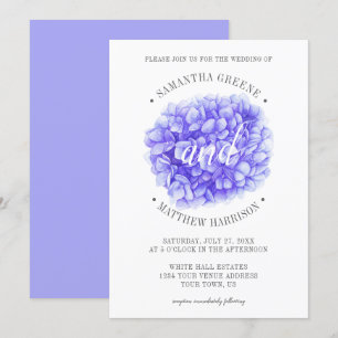 Convites Lavanda da Tipografia Moderna Casamento de Púrpur