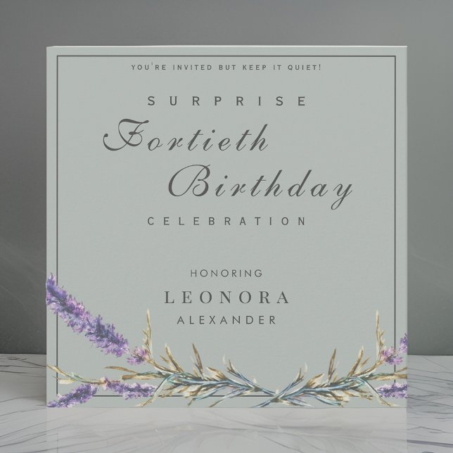 Convites Lavanda d'água QUALQUER Festa de aniversário surpr (Criador carregado)