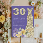 Convites Lavanda de aniversário de 30 anos Dourada e Sunshi<br><div class="desc">Convite de festas de aniversário de 30 anos de palhaço Dourado lavanda de  e sol Veja a coleção correspondente em Niche e Nest Store</div>