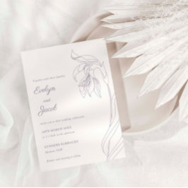 Convites Lavanda de arco de flor de Arte de Linha