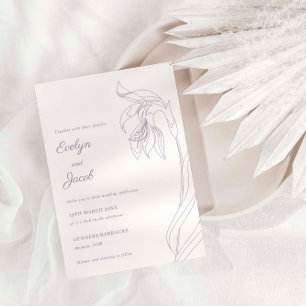 Convites Lavanda de arco de flor de Arte de Linha