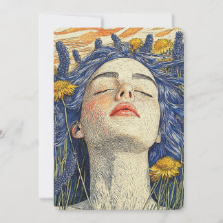 Convites Lavanda de Cabelo Azul de Sonho Pacífico