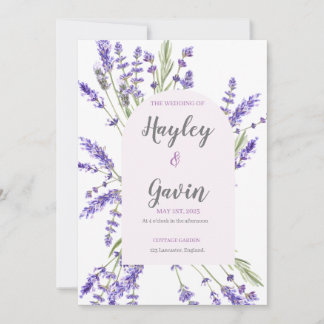 Convites Lavanda de Casamento do Jardim do País Inglês