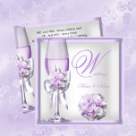 Convites Lavanda de Casamento Elegante Champanhe Lilac Purp<br><div class="desc">Flores Brancas de Casamento Elegante Lavanda Lilac Floral Púrpura Champanhe Convites Tradicional Casamento Casamento Elegante Sets com</div>