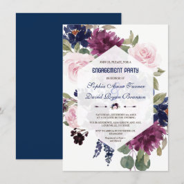 Convites Lavanda de Charm Festa de noivado Floral Roxo