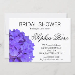Convites Lavanda de Hydrangeas Elegante Chá de panela roxa