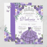 Lavanda de Prata Roxo Quinceanera
