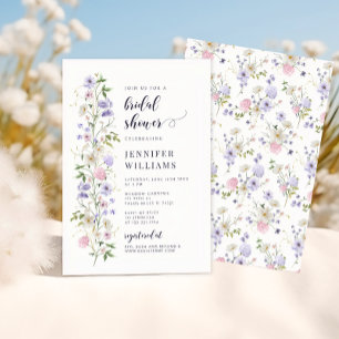 Convites Lavanda Delicada Chá de panela de flor selvagem