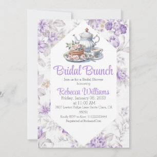 Convites Lavanda do Tea Party Brunch Chá de panela Floral