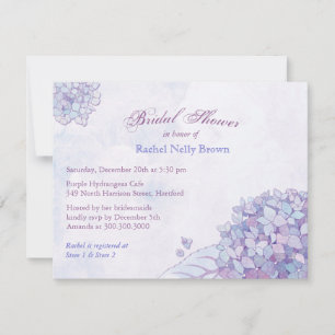 Convites Lavanda Doce Hydrangea Chá de panela Floral
