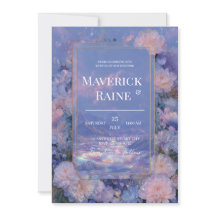 Lavanda Dourado Iridescente Floral Casamento na Mo