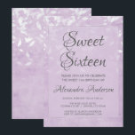 Convites Lavanda e Festa de aniversário branca 16<br><div class="desc">Lavanda e Branco deixam Confetti doce 16 convite. Este convite é perfeito para uma Lavanda Roxa e uma Festa de aniversário Doce 16 da Garota Púrpura. Entre em contato com o designer para obter itens correspondentes.</div>