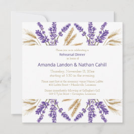 Convites Lavanda e Janto de ensaio de trigo adoráveis