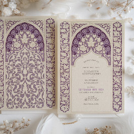 Convites Lavanda Elegance Art Nouveau Lace Wedding