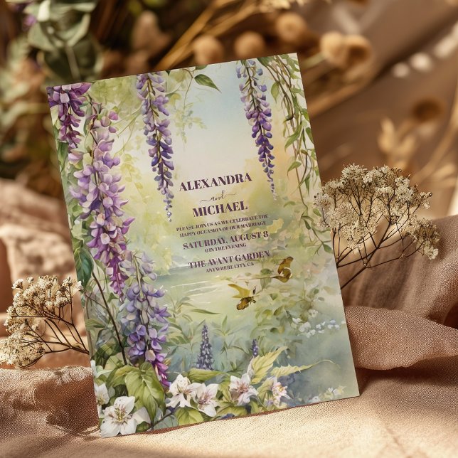 Convites Lavanda Elegance Art Nouveau Wedding (Criador carregado)