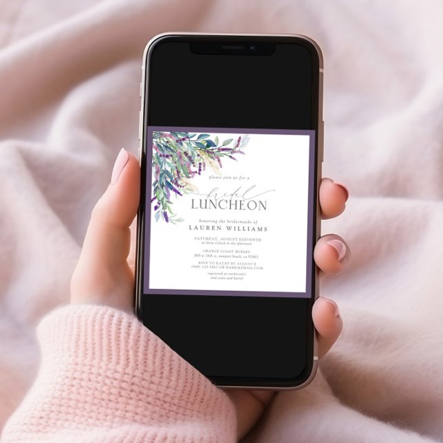 Convites Lavanda Elegante Floral Aquarela Bridal (Criador carregado)