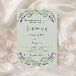 Convites Lavanda eucalipto sage casamento verde