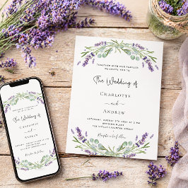 Convites Lavanda eucalipto verde violeta