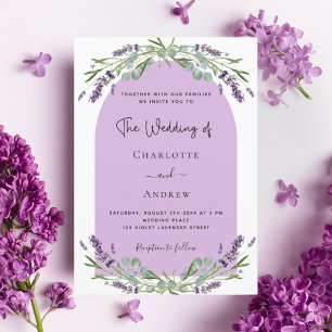 Convites Lavanda eucalyptus greenery arca violeta casamento