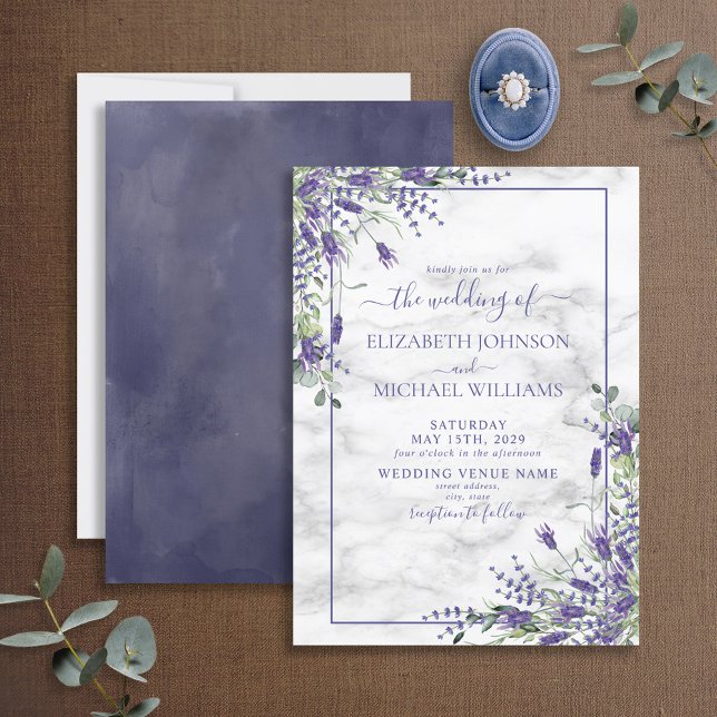 Convites Lavanda Eucalyptus Greenery Watercolor Casamento (Criador carregado)