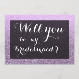 Convites Lavanda Faux Glitter Você Será Minha Porta-Voz