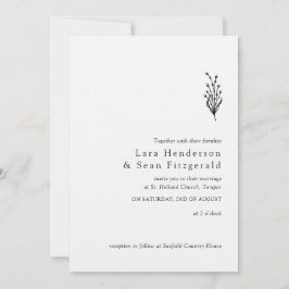 Convites Lavanda flexível preto e branco minimalista modern