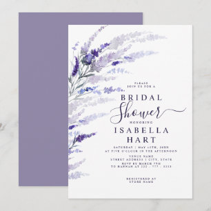 Convites Lavanda Floral Chá de panela Botânica Lilac Boho