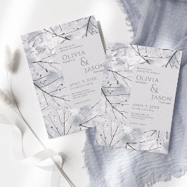 Convites Lavanda Floral de Cinza