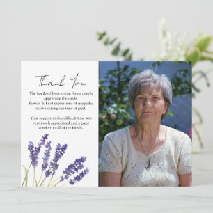 Convites Lavanda Floral Funeral Morte Obrigado