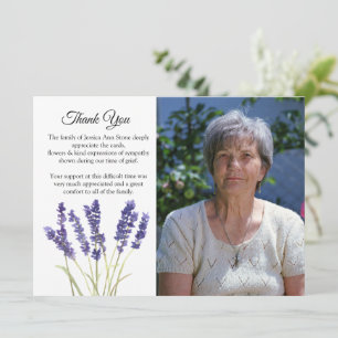 Convites Lavanda Floral Funeral Morte Obrigado