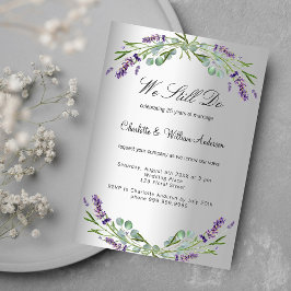Convites Lavanda floral roxo prata renovação do casamento