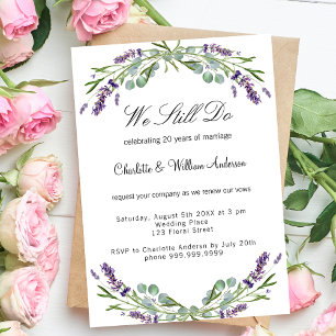 Convites Lavanda floral roxo vow renovação casamento