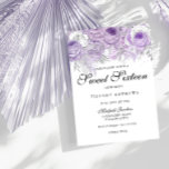 Convites Lavanda Flores Prateadas Brancas Roxas Doce 16<br><div class="desc">Lavanda Flores Prateadas Brancas Roxas Doce 16 Convites de festas Ver coleção correspondente em Niche e Nest Store</div>